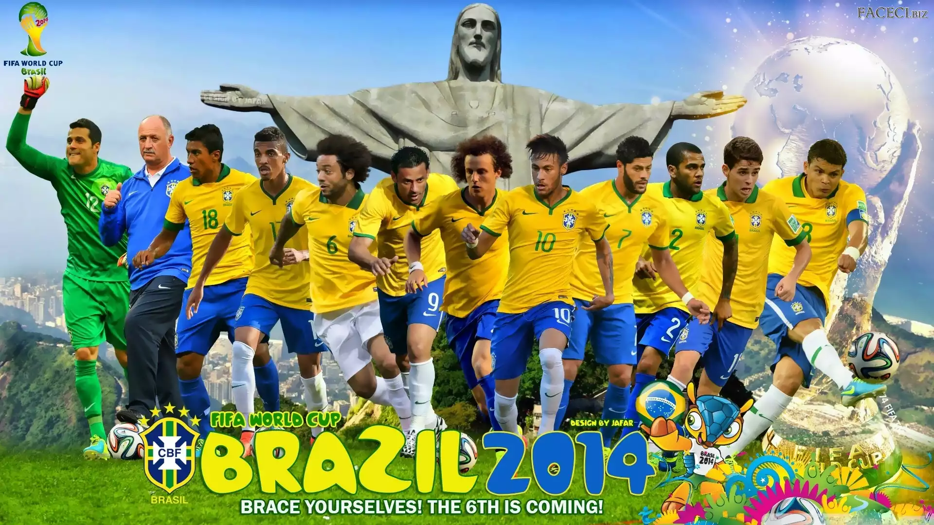 Mistrzostwa, Piłkarze, Brazylia, 2014, Plakat, Świata